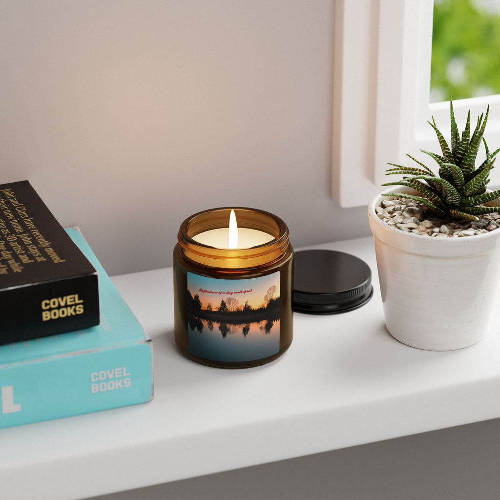 Scented Soy Candle (Multi-Size, Amber Jar)